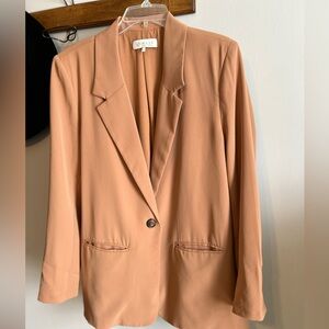 WAYF Relaxed Fit Single Button Blazer Camel Large